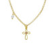 Cintilar gold-plated short necklace with pink in cross shape image