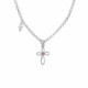 Cintilar sterling silver short necklace with pink in cross shape image