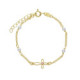 Cintilar gold-plated adjustable bracelet with pink in cross shape image