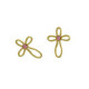 Cintilar gold-plated stud earrings with pink in cross shape image
