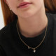Cintilar gold-plated short necklace with white in cross shape cover