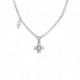 Cintilar sterling silver short necklace with white in cross shape image