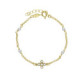 Cintilar gold-plated adjustable bracelet with white in cross shape image