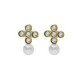 Cintilar gold-plated stud earrings with white in cross shape image