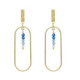 Anya gold-plated long earrings with blue in oval shape