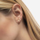 Anya gold-plated stud earrings with  in rectangle shape cover