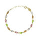 Alyssa gold-plated adjustable bracelet with multicolour in oval shape image