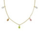 Alyssa gold-plated short necklace with multicolour in oval shape image