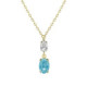 Gemma gold-plated short necklace with blue in oval shape