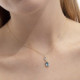 Gemma gold-plated short necklace with blue in oval shape cover