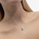 Gemma sterling silver short necklace with blue in oval shape cover