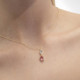 Gemma gold-plated short necklace with pink in oval shape cover