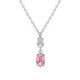 Gemma sterling silver short necklace with pink in oval shape image