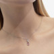 Gemma sterling silver short necklace with pink in oval shape cover