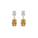 Gemma gold-plated short earrings with champagne in oval shape image