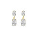 Gemma gold-plated short earrings with white in oval shape image