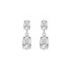 Gemma sterling silver short earrings with white in oval shape image