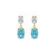 Gemma gold-plated short earrings with blue in oval shape image