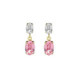 Gemma gold-plated short earrings with pink in oval shape image