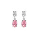Gemma sterling silver short earrings with pink in oval shape image