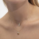 Gemma gold-plated short necklace with white in you&me shape cover
