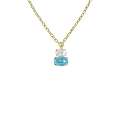Gemma gold-plated short necklace with blue in you&me shape