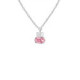 Gemma sterling silver short necklace with pink in you&me shape image