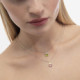 Gemma sterling silver short necklace with pink in you&me shape cover