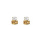 Gemma gold-plated stud earrings with champagne in you&me shape image