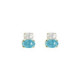 Gemma gold-plated stud earrings with blue in you&me shape image