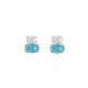 Gemma sterling silver stud earrings with blue in you&me shape image