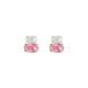 Gemma gold-plated stud earrings with pink in you&me shape image