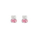 Gemma sterling silver stud earrings with pink in you&me shape image