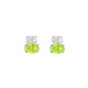 Gemma sterling silver stud earrings with green in you&me shape image