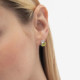 Gemma sterling silver stud earrings with green in you&me shape cover