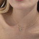 Gemma gold-plated short necklace with white in oval shape cover