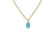 Gemma gold-plated short necklace with blue in oval shape image