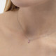 Gemma sterling silver short necklace with pink in oval shape cover