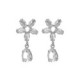 Grace sterling silver long earrings with white in flower shape image