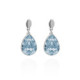 Magnolia sterling silver short earrings with blue in tear shape