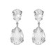 Magnolia sterling silver long earrings with white in tear shape image