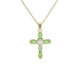 Maisie gold-plated short necklace with green in cross shape image