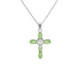 Maisie rhodium-plated short necklace with green in cross shape image