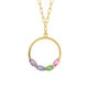 Belle gold-plated short necklace with multicolour in circle shape