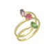 Belle gold-plated ring with multicolour in crystals shape image