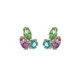 Belle gold-plated stud earrings with multicolour in flower shape image