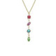 Belle gold-plated short necklace with multicolour in crystals shape image