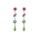 Belle gold-plated long earrings with multicolour in waterfall shape image