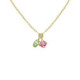 Belle gold-plated short necklace with green in combination shape shape