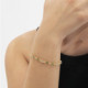 Maisie gold-plated adjustable bracelet with green in marquise shape cover